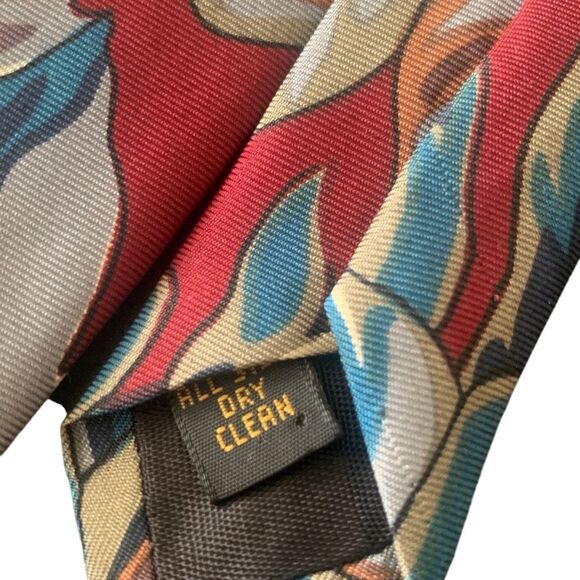 Pre Owned Men’s Etienne Aigner Tie Neck Tie Necktie Classic Print All Silk - Picture 3 of 5